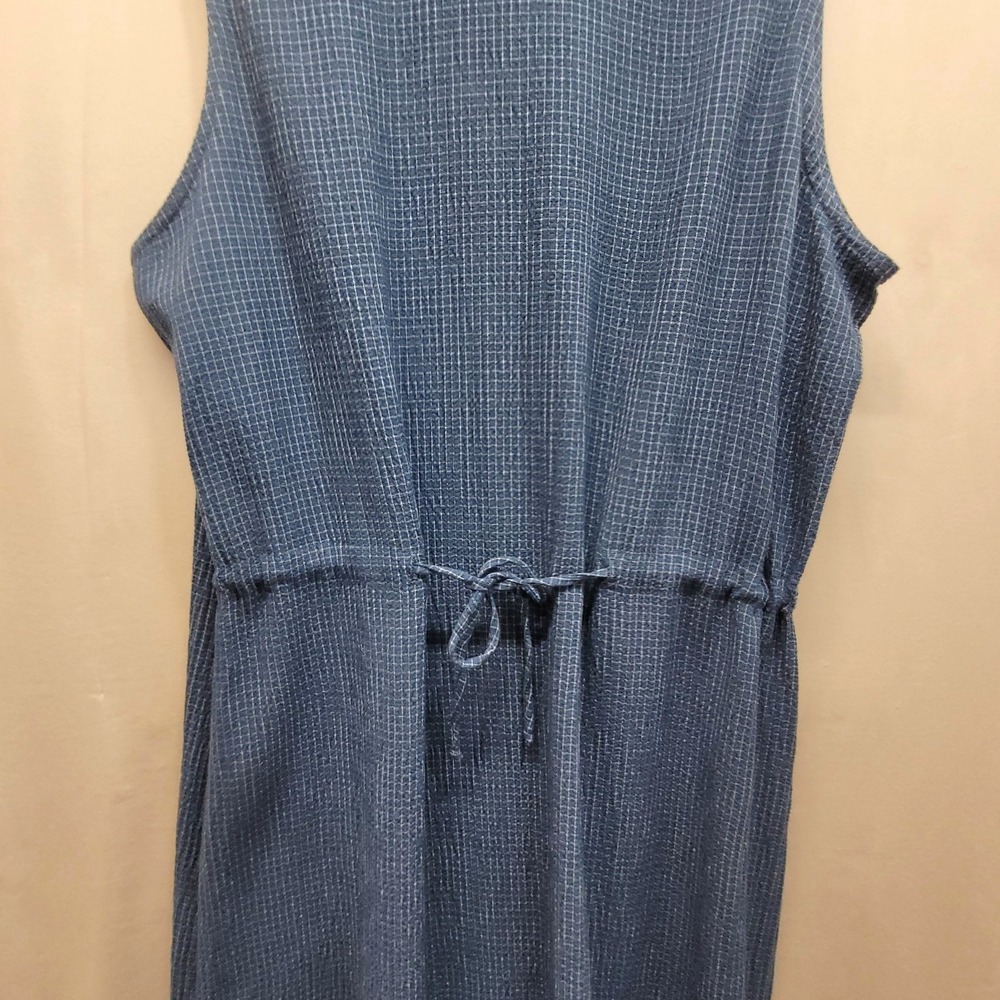 Tallbots Sleeveless Button Shirt Dress Collar Sz 14 Blue Maxi Tie Back USA NWT - Picture 5 of 13